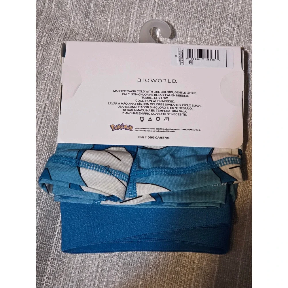 Pokemon Snorlax Mens Boxer Briefs Blue Bioworld All Over Print Size Medium 32-34